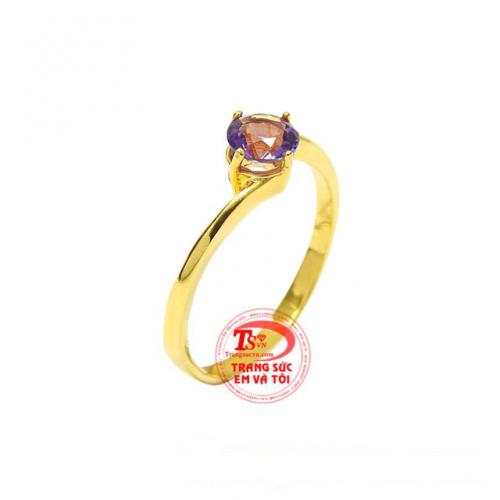 Nhẫn vàng thạch anh tím phái đẹp