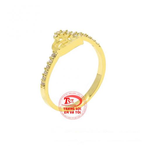 Nhẫn vàng trái tim nữ tính