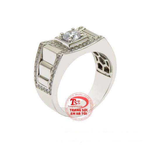 Nhẫn vàng trắng nam giới