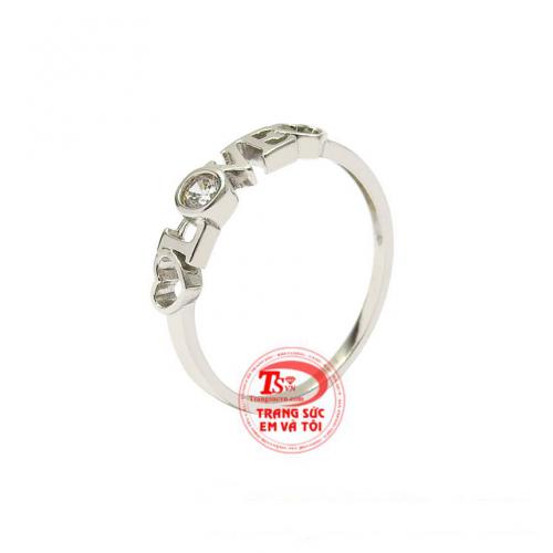 Nhẫn vàng trắng nữ tình yêu