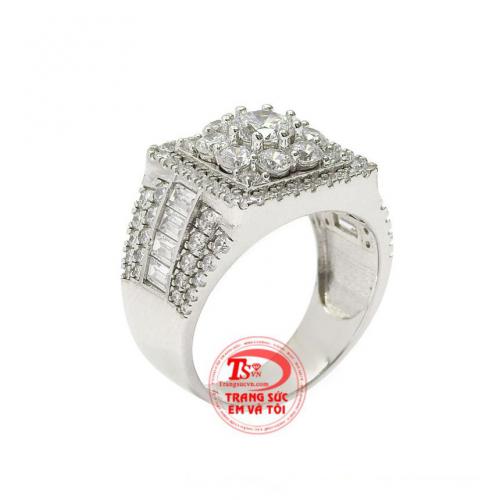 Nhẫn vàng trắng phái mạnh ấn tượng