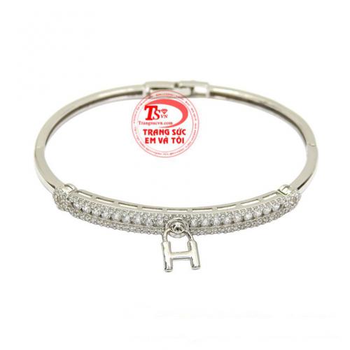 Vòng tay vàng trắng chữ H