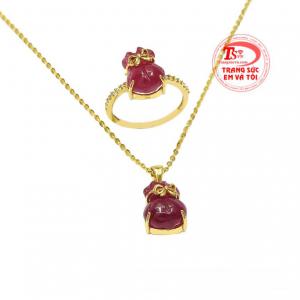 Bộ mặt dây Ruby lộc phát