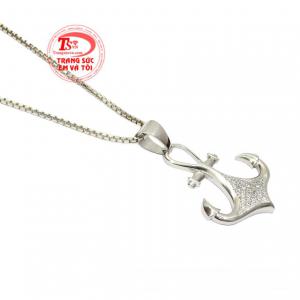 Bộ mặt dây vàng trắng mỏ neo được bảo hành uy tín.