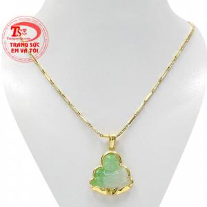 Bộ phật di lặc jadeite an bình hợp phong thủy, dành cho người mệnh hỏa và mệnh mộc.
