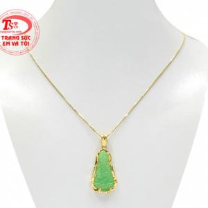 Bộ Phật Quan Âm phước lành ngọc cẩm thạch thiên nhiên chạm khắc đẹp, chất lượng đảm bảo.