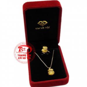 Bộ trang sức mắt hổ túi tiền vàng 10k may mắn, tài lộc sự lựa chọn hoàn hảo dành cho bạn.