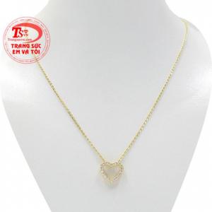 Bộ trang sức trái tim vàng tây được chế tác từ vàng 10k bền đẹp.