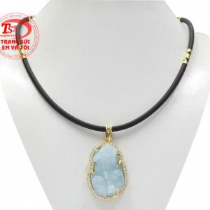Bộ trang sức tỳ hưu aquamarine nam tính và hợp phong thủy.