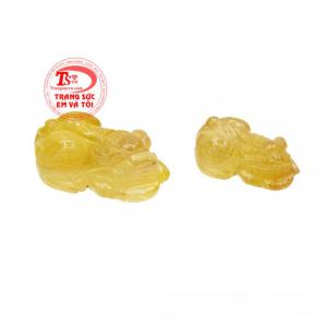 Cặp tỳ hưu thạch anh tóc phú quý món quà tặng hợp phong thủy dành cho người thân, bạn bè.