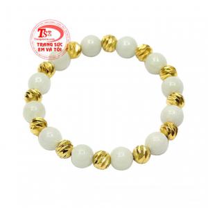 Chuỗi cẩm thạch vàng tây là sự kết hợp của viên ngọc cẩm thạch và vàng 10k chất lượng.