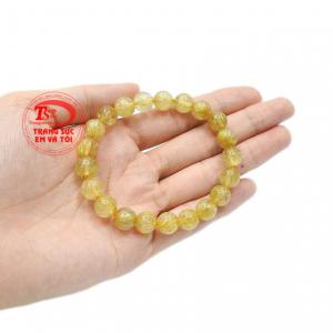 Chuỗi tay thạch anh tóc 9mm đẹp có giấy kiểm định đá quý uy tín.