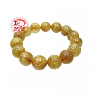 Chuỗi thạch anh tóc 14mm thịnh vượng đem lại sự thịnh vượng, tiền tài và thúc đẩy sự nghiệp.