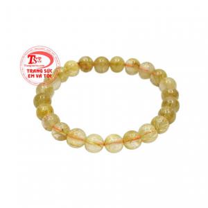 Chuỗi thạch anh tóc 7mm tài lộc, hợp phong thủy. 