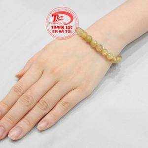 Chuỗi thạch anh tóc 7mm tài lộc có giấy kiểm định đá quý uy tín.