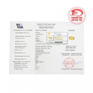 Đá ép vỉ Sapphire vàng đẹp phù hợp cho người mệnh Thổ và mệnh Kim, có giấy kiểm định đá quý uy tín.