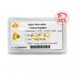 Đá sapphire vàng trái tim hưng thịnh, tài lộc.