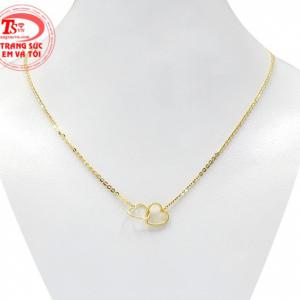 Dây chuyền trái tim gắn kết kiểu dáng nữ tính, bền đẹp.