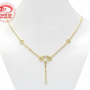 Dây chuyền trái tim nữ tính được chế tác kiểu cách giúp tăng thêm độ duyên dáng cho nữ giới khi đeo sản phẩm.