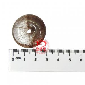 Đồng xu thạch anh tóc an nhiên có giấy kiểm định đá quý uy tín