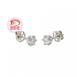 Hoa tai kim cương nhỏ xinh có giấy kiểm định đá quý uy tín.