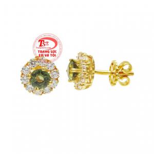 Hoa tai Sapphire thanh lịch có giấy kiểm định đá quý.