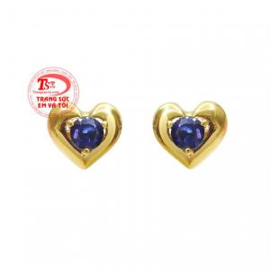 Hoa tai trái tim Sapphire đẹp món quà yêu thương để dành tặng cho người con gái của bạn. 