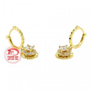 Hoa tai vàng tây đáng yêu nhận đặt chế tác theo yêu cầu.