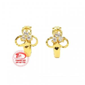 Hoa tai vàng tây xinh yêu phong cách hiện đại, hợp xu hướng.