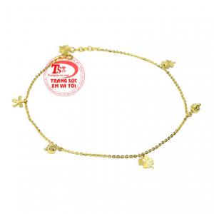 Lắc chân nữ may mắn được lấy cảm hứng từ cỏ 4 lá mang đến sản phẩm tinh tế và đẹp mắt.