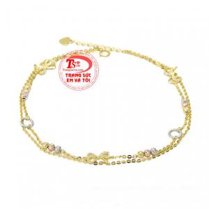 Lắc chân vàng kiều diễm được chế tác độc đáo mang đến vẻ yêu kiều, thanh tú cho người đeo. 