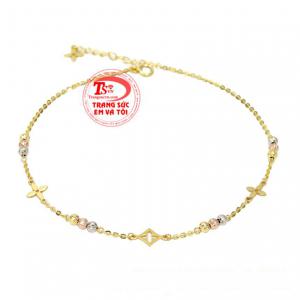 Lắc chân vàng thanh tú kiểu dáng thanh mảnh, mang đến vẻ đẹp kiều diễm cho phái đẹp. 