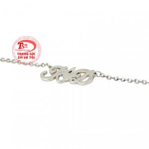 Lắc tay chữ vàng trắng tinh tế vàng 10k chất lượng