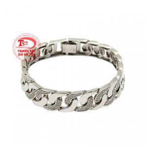 Lắc tay nam vàng trắng phong cách được nhập khẩu trực tiếp từ Hàn Quốc.