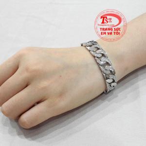 Lắc tay nam vàng trắng phong cách được bảo hành uy tín