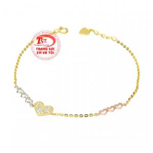 Lắc tay trái tim yêu thương kiểu dáng nữ tính, trẻ trung, hợp thời trang.