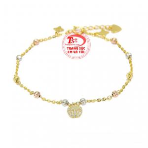 Lắc tay vàng trái táo kiểu dáng dễ thương, tinh tế. 