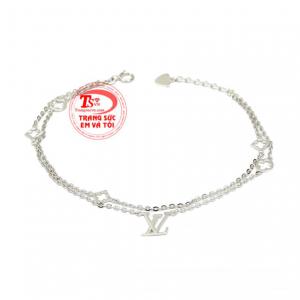 Lắc tay vàng trắng phong cách được nhập khẩu trực tiếp từ Hàn Quốc.