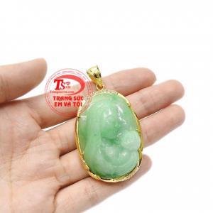 Mặt cẩm thạch Đức Mẹ bọc vàng nhận đặt chế tác theo yêu cầu.