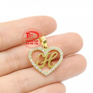 Mặt dây chữ H nổi bật bảo hành uy tín, nhận đặt chế tác theo yêu cầu.