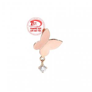 Mặt dây hồ điệp vàng hồng được chế tác theo công nghệ hiện đại mang đến sản phẩm tinh tế.