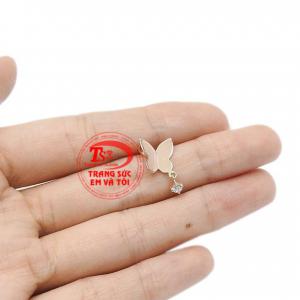 Mặt dây hồ điệp vàng hồng nhận đặt chế tác theo yêu cầu.
