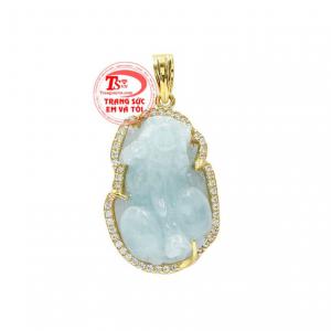 Mặt dây nam tỳ hưu aquamarine được chế tác vô cùng tỉ mỉ, tinh xảo.