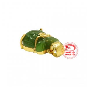 Mặt dây Nephrite tiền tài vàng 10k chất lượng