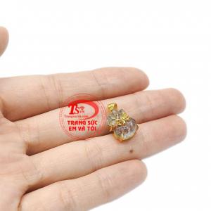 Mặt dây thạch anh tóc đen may mắn nhận đặt chế tác theo yêu cầu.