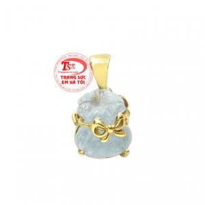 Mặt dây túi tiền aquamarine tài lộc