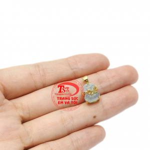 Mặt dây túi tiền aquamarine tài lộc nhận đặt chế tác theo yêu cầu.