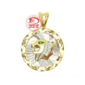 Mặt dây vàng báo nam tính được nhập khẩu từ Korea vàng 18k tinh xảo. 