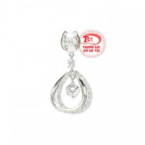 Mặt dây vàng trắng thanh tú được nhập khẩu từ Hàn Quốc chế tác tinh xảo. 