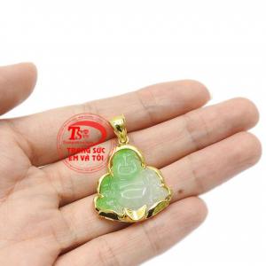 Mặt phật di lặc jadeite an bình có giấy kiểm định đá quý uy tín.